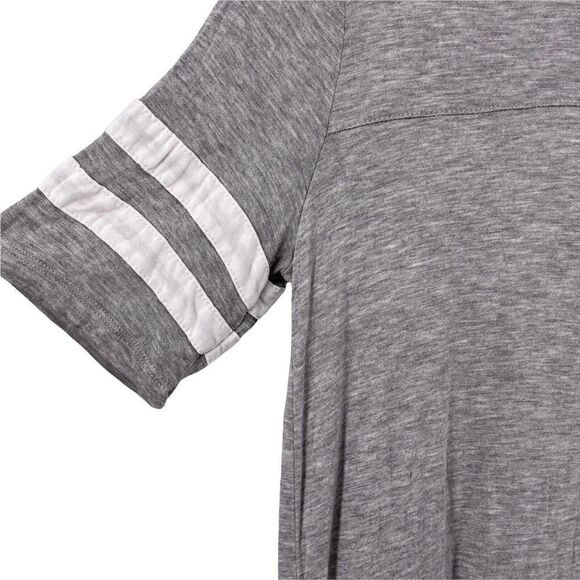 Altard State Dress Stretch Jersey Knit Gray Short Sleeve Varsity Stripe Size S - Picture 2 of 7